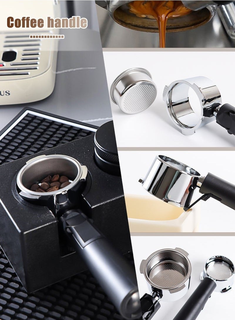 KIIUMI Coffee Bottomless Stainless Steel Portafilter With Filter Basket， Black， 51mm - Image 3